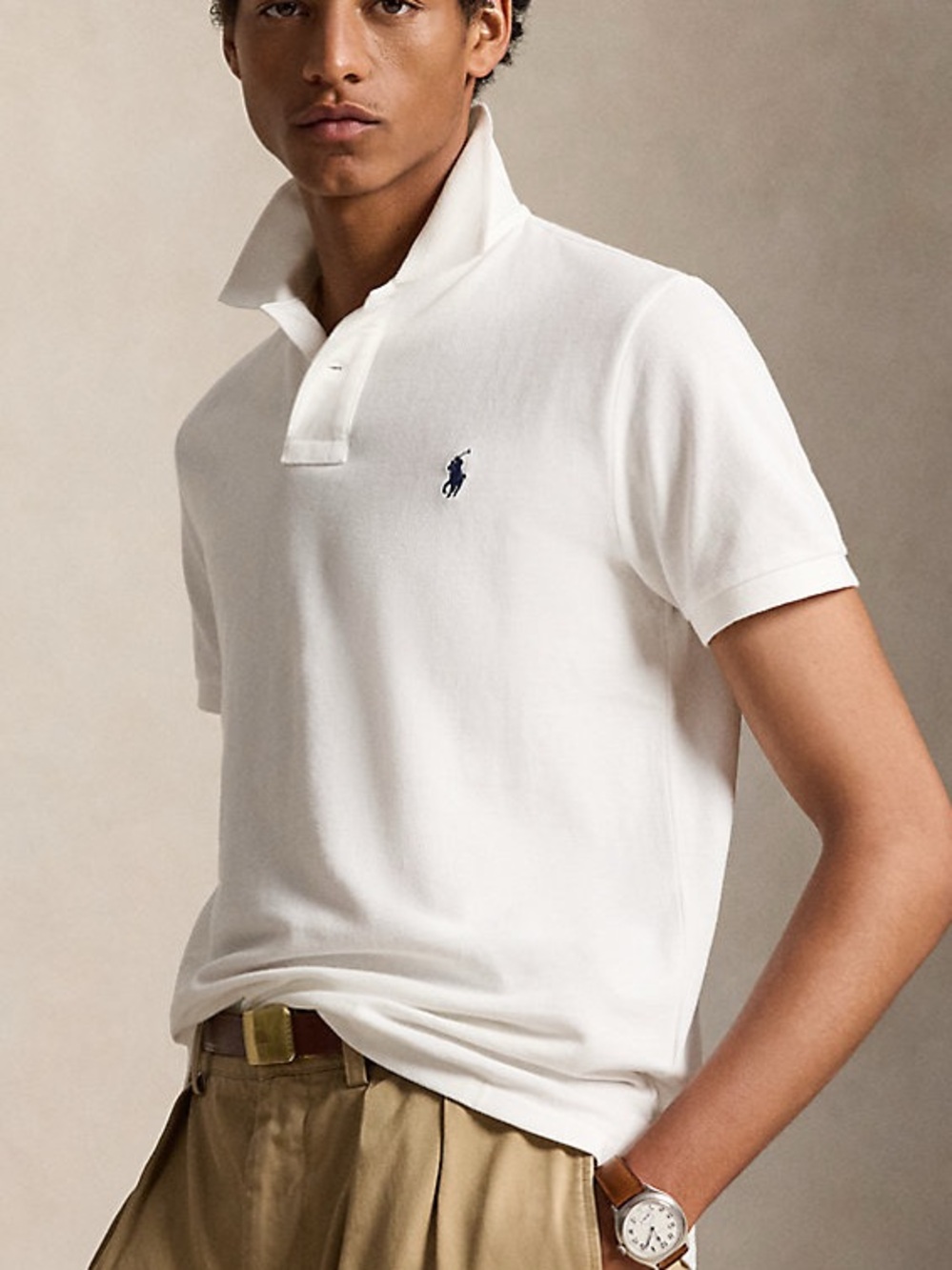 Polo Ralph Lauren White Custom Fit Polo Shirt